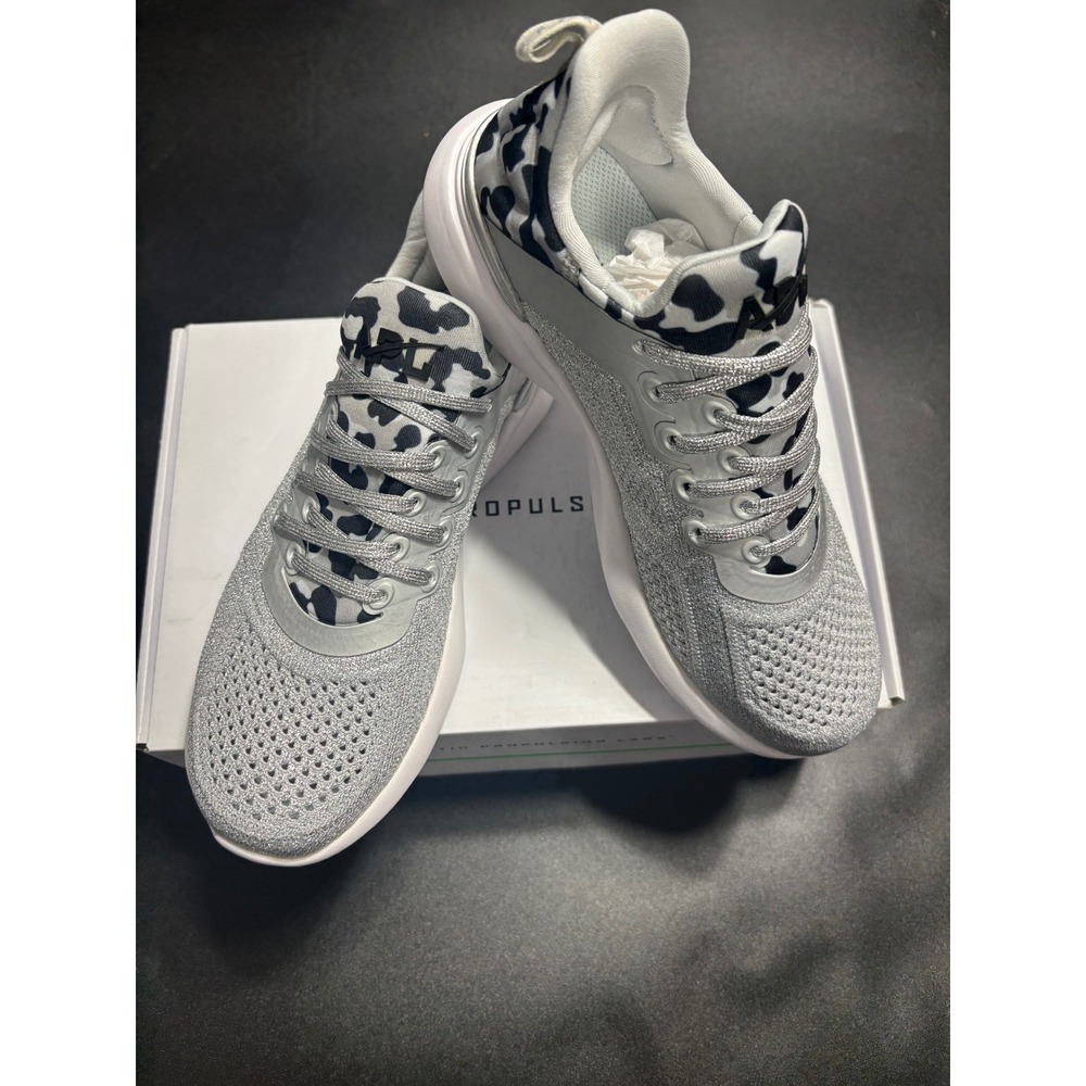 APL NEW TechLoom Tracer Knit Training Sneaker Sliver/Black/Leopard‎ 5.5 MSRP$280